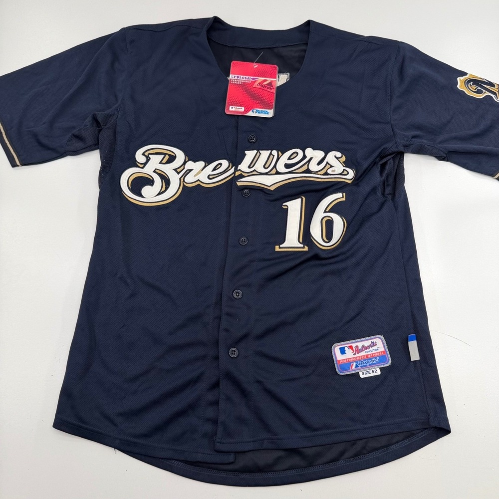 Majestic Milwaukee Brewers Aramis Ramirez 16 Authentic Jersey Navy Size 52 NWT